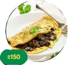 Cheese & mushroom omelette
