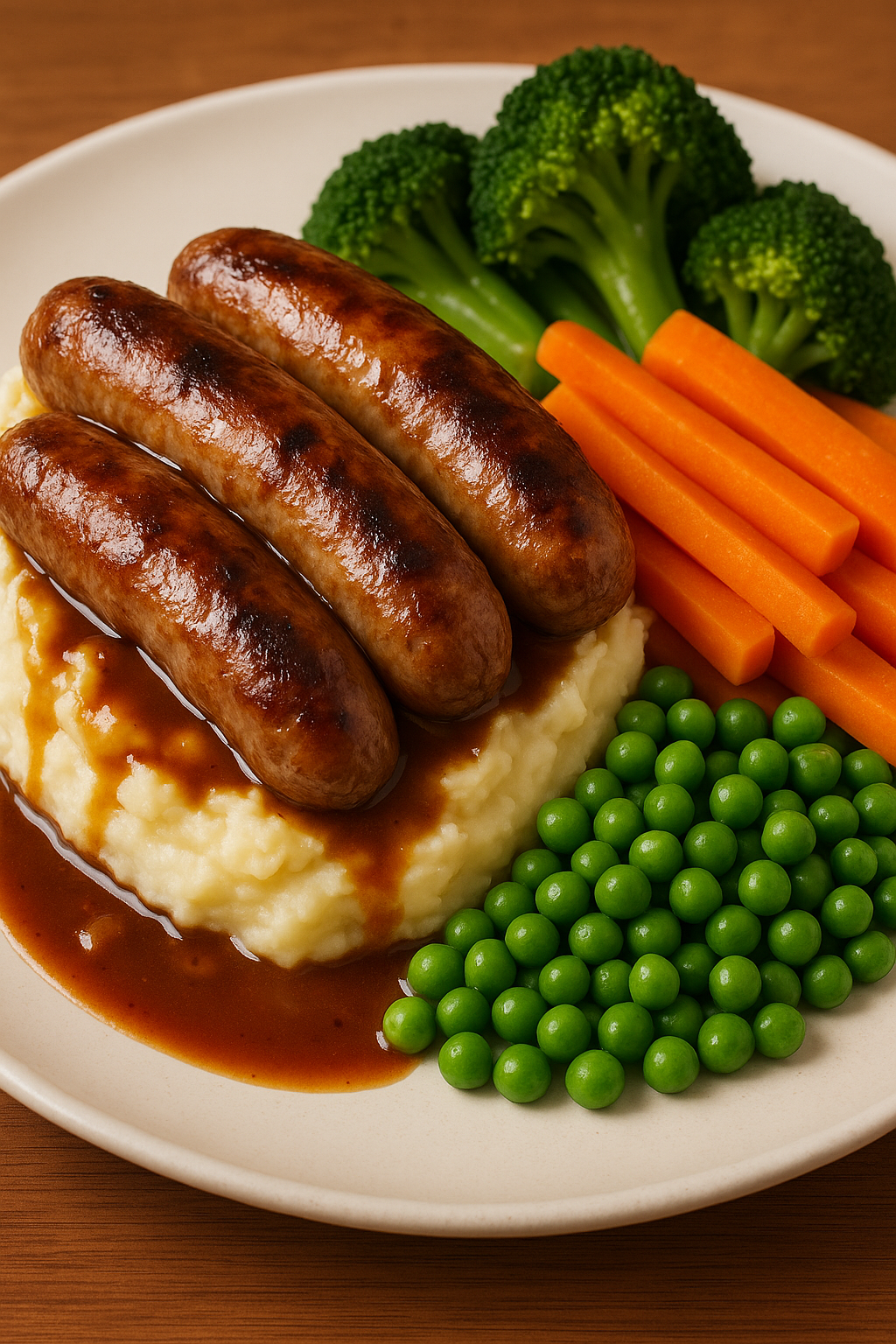 Bangers and Mash & Vegetables