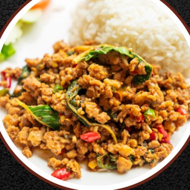 Stir-fried pork with holy basil