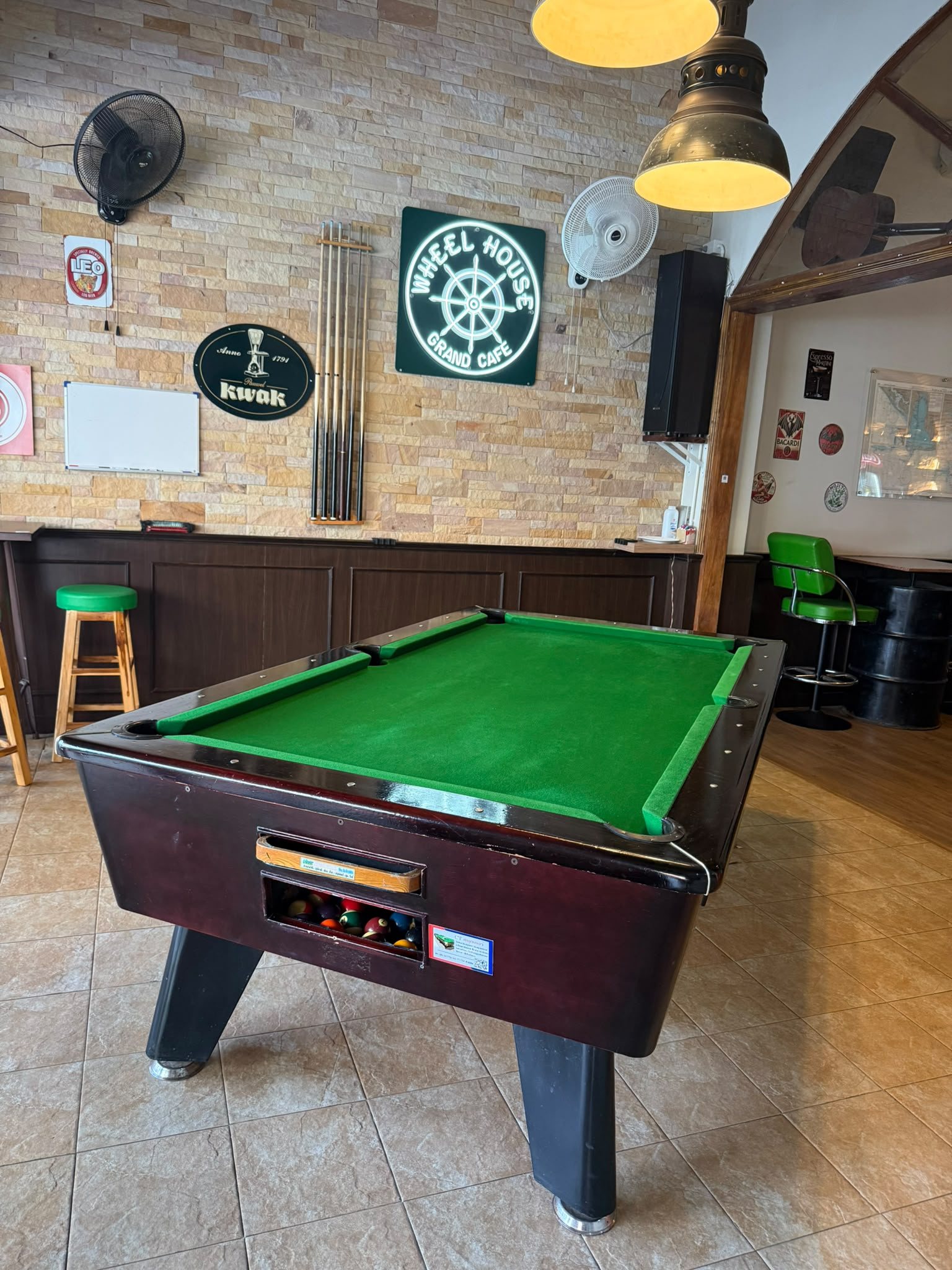 Pool table at the Wheelhouse